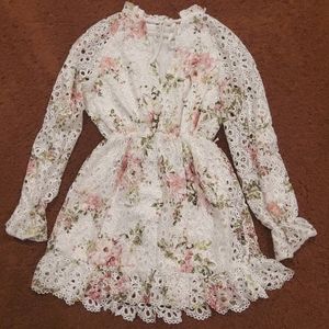 Lacy White Floral Dress